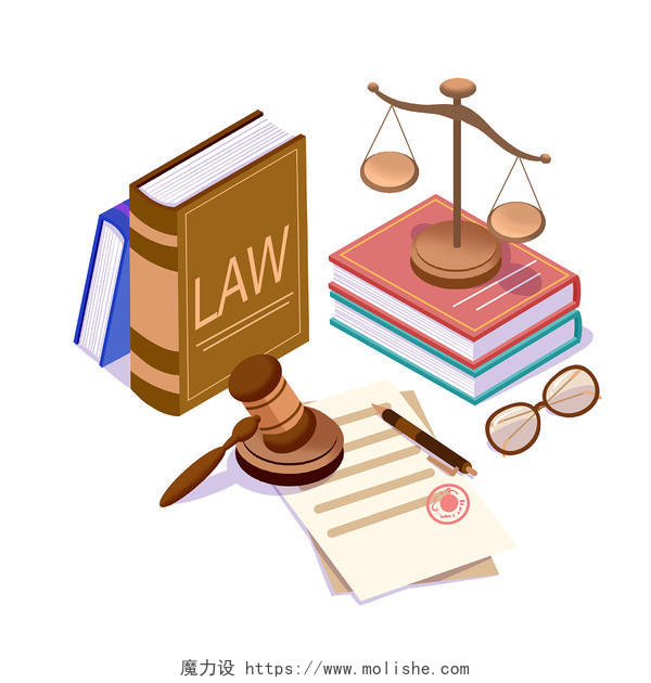 法律元素法律场景扁平元素PNG素材法律场景元素